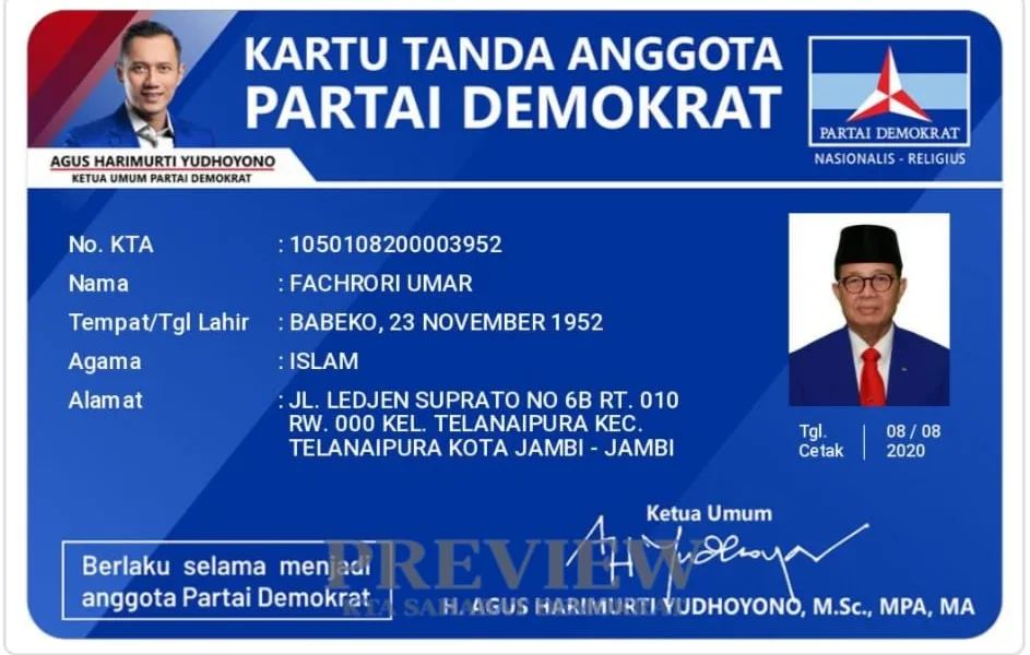 KTA Partai Demokrat