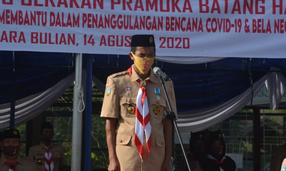 Upacara Hari Pramuka ke-59 Kwarcab Batanghari Digelar dengan Protokol Kesehatan