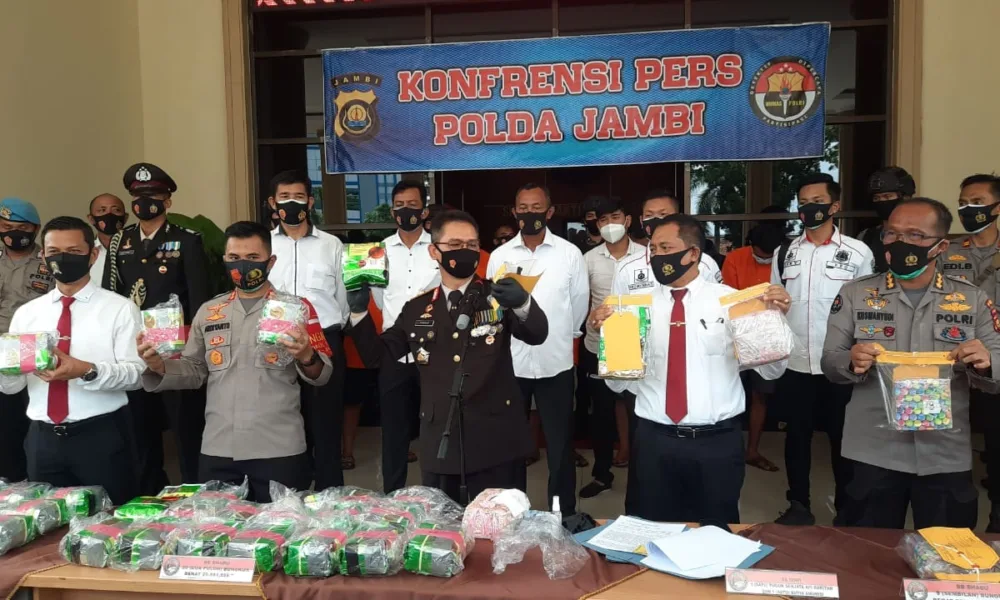 Polda Jambi Gagalkan Pengiriman 41 Kg Sabu Senilai Rp 41 Miliar Dari Riau dan Aceh