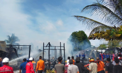 Sebanyak 5 rumah berbahan kayu di Kabupaten Tanjung Jabung Barat, Jambi, kebakaran. (ist)