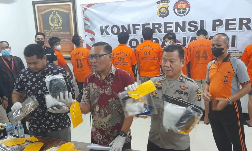 Ungkap kasus Narkoba Polda Jambi. DETAIL/Juan.