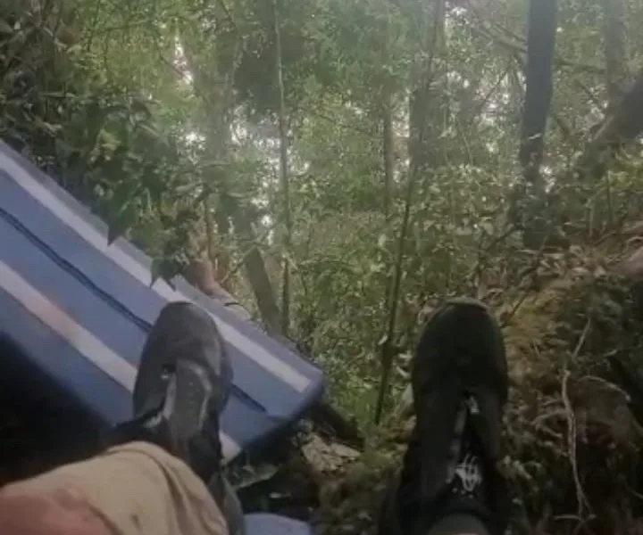 Tangkapan layar video kecelakaan Helikopter Kapolda Jambi