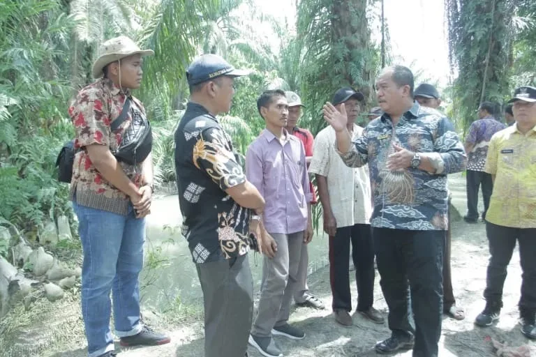Wabup Asahan saat meninjau Sungai Sei Liga