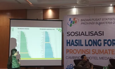 Ketua Tim Statistik Sosial Badan Pusat Statistik Provinsi Sumatera Utara (BPS Sumut), Azantaro, saat memberikan paparan tentang Long Form Sensus Penduduk (SP) 2020
