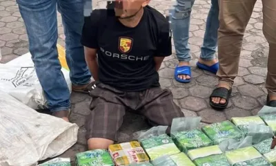 HS (36) , warga Lhokseumawe, Aceh, yang ditangkap Dit Narkoba Polda Sumut karena kedapatan membawa 50 Kg sabu.(sumber foto: Poldasu)