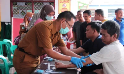 Warga binaan lapas kelas IIB Bangko, saat mengikuti screening TB dan HIV. (Ist)