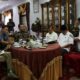 Bupati Merangin, H Mashuri saat sambut Tim Perancang UU DPR RI di rumah dinasnya.