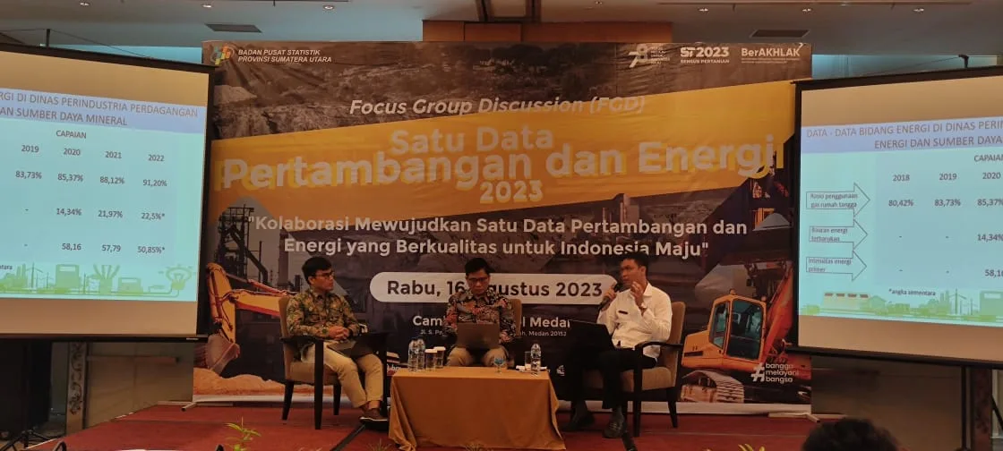 FGD Satu Data Pertambangan dan Energi 2023, di Cambridge Hotel, Medan, Rabu 16 Agustus 2023.