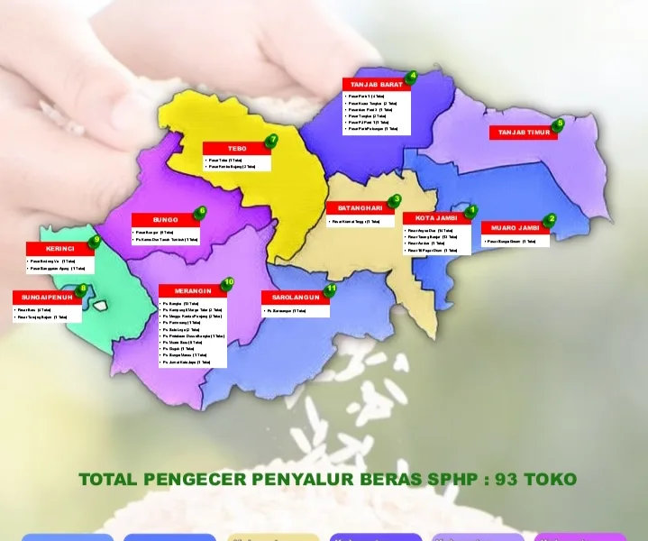 Grafis penyalur beras SPHP pasar tradisional Jambi. (DETAIL/ist)