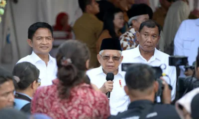 Wapres KH Mahruf Amin saat melakukan peninjauan ke Posyandu Melur di Kabupaten Deli Serdang, Provinsi Sumatera Utara (Sumut), Rabu 18 Oktober 2023.