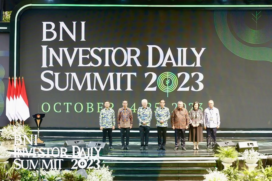 Presiden Jokowi membuka langsung acara BNI Investor Daily Summit 2023.