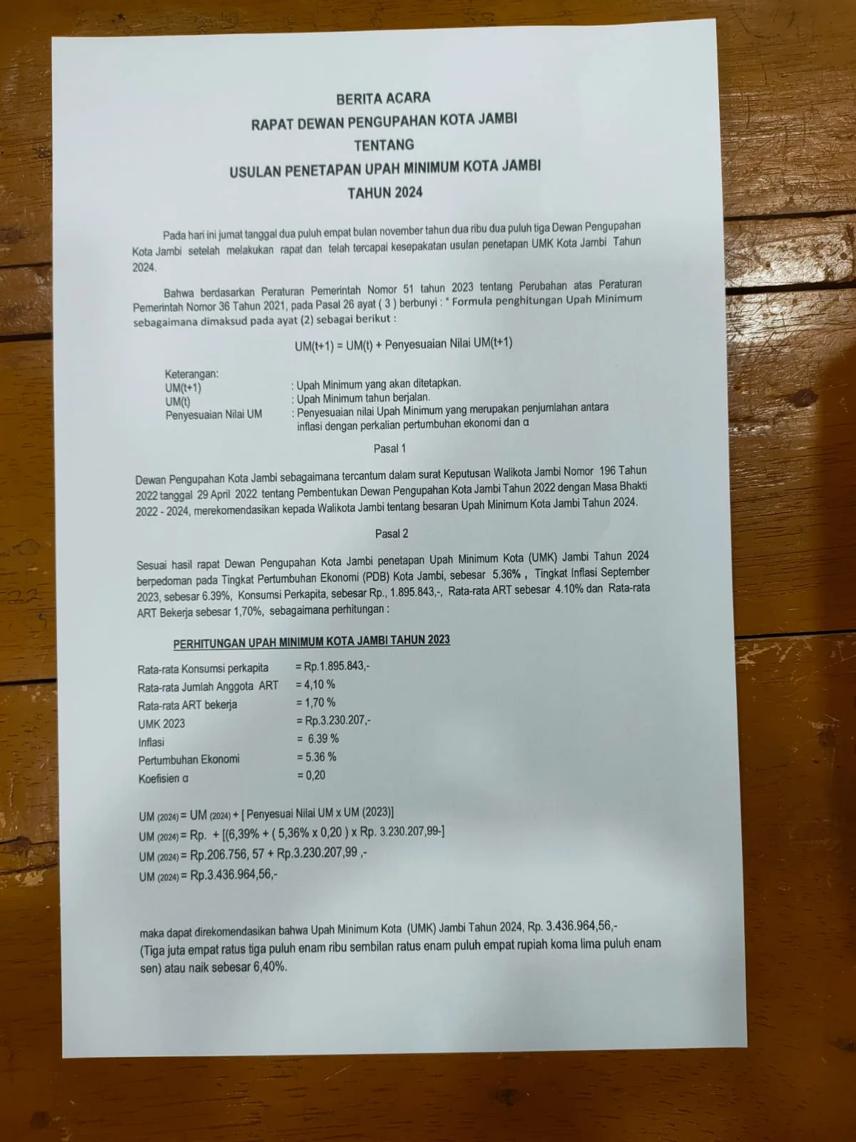 Undangan rapat kembali setelah sebelumnya sudah disepakati kenaikan UMK. (DETAIL/ist)