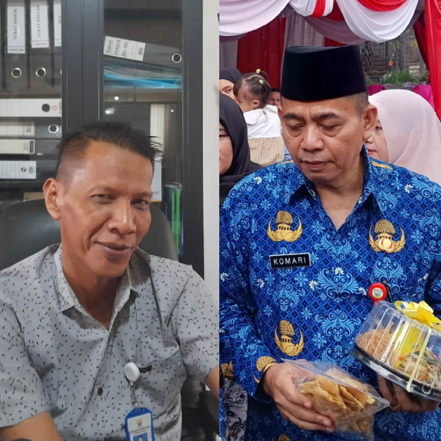 Kabid HI Disnakertrans Provinsi Jambi, Dodi Haryanto (kanan) dan Kadisnakerkop Kota Jambi, Komari (kiri). (DETAIL/Juan)