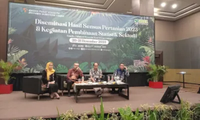 Proses diskusi terkait Kebijakan Satu Data, termasuk di sektor pertanian, yang diselenggarakan oleh BPS Sumut, Kamis 21 Desember 2023.