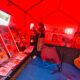 Lukisan dan buku antologi puisi dan cerpen ikut dipamerkan di stan pameran di lokasi Merangin Expo. (DETAIL/ist)