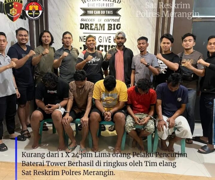 Komplotan pencuri baterai tower Telkomsel, ternyata adalah teknisi Telkomsel. (DETAIL/ist)