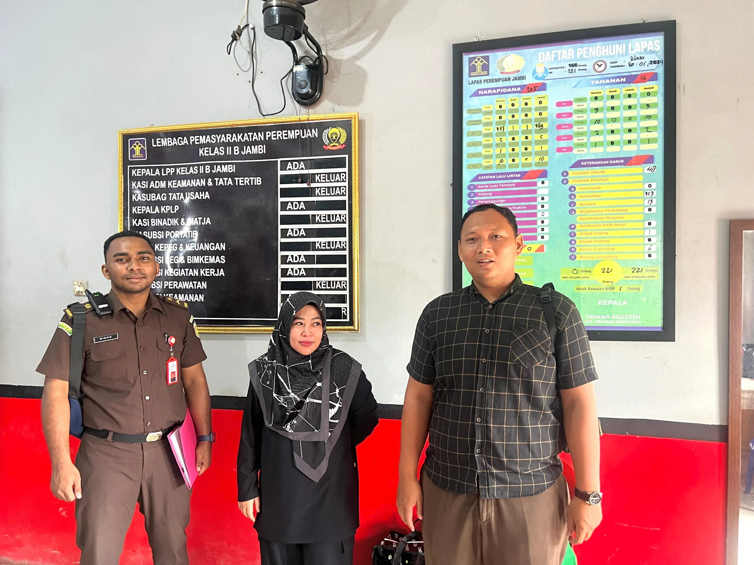 Terpidana (tengah) dieksekusi Jaksa ke LP Kelas II B Jambi. (DETAIL/ist)