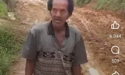 Temenggung Tampung mengancam portal jalan yang rusak akibat jalan dilalui kendaraan perusahaan sawit. (DETAIL/ist)