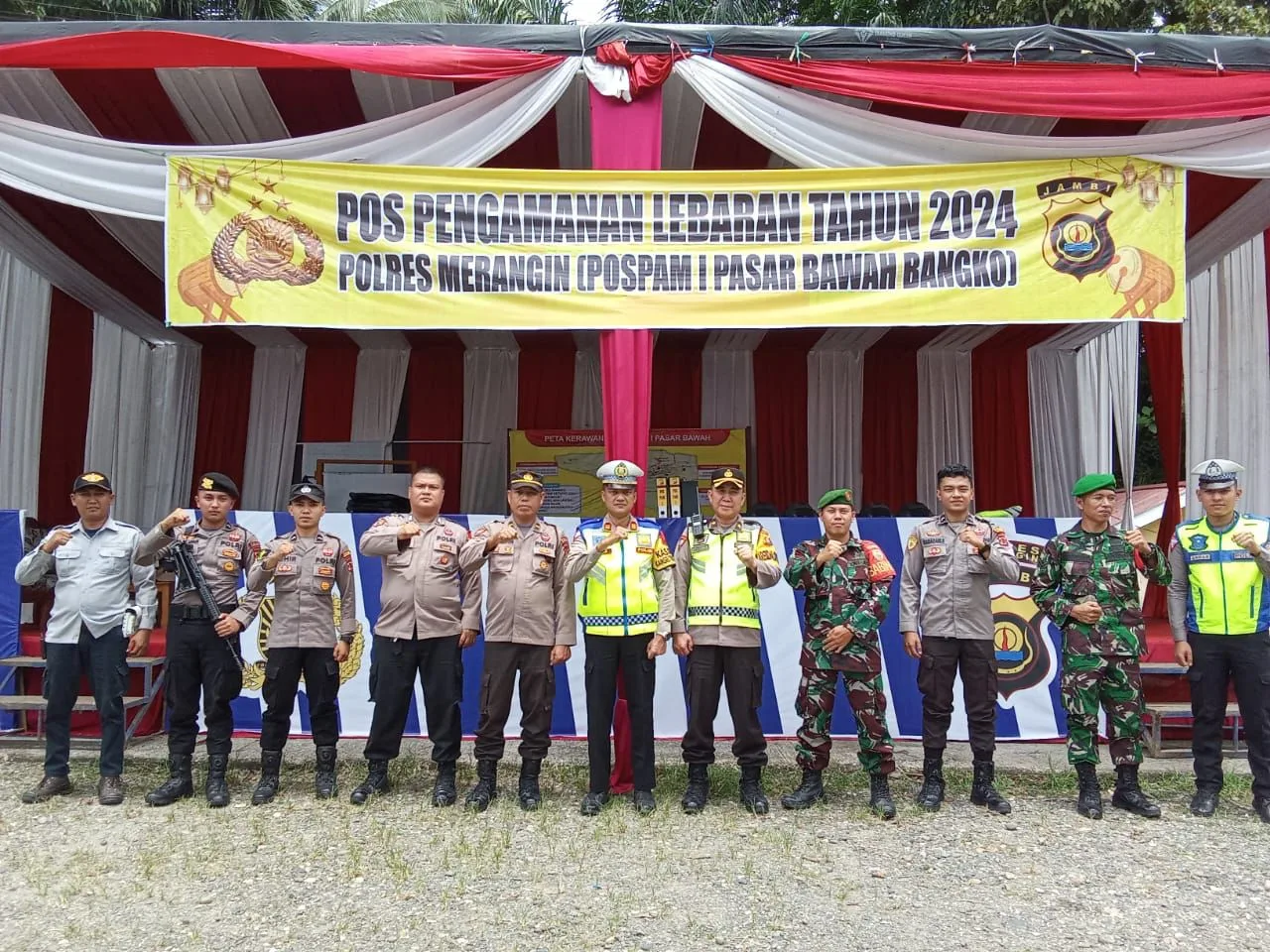 Polres Merangin mendirikan lima Pospam untuk mengamankan jalur mudik dan arus balik. (DETAIL/Daryanto)