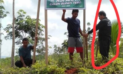 Yang dilingkari diduga salah satu oknum Kades Desa Bukit Pemuatan, Kecamatan Serai Serumpun.