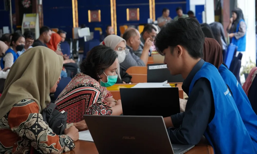 Proses pelaporan pajak di Kanwil DJP Sumut I beberapa waktu yang lalu. (Dok. DJP Sumut I)