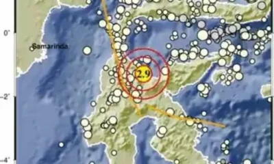 Tangkap layar lokasi gempa bumi di Poso Sulawesi Tengah. (Twitter BMKG)