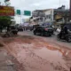 Kondisi jalan Gatot Subroto, Pasar, Kota Jambi setelah pipa yang diperbaiki. (DETAIL/Jorgi)