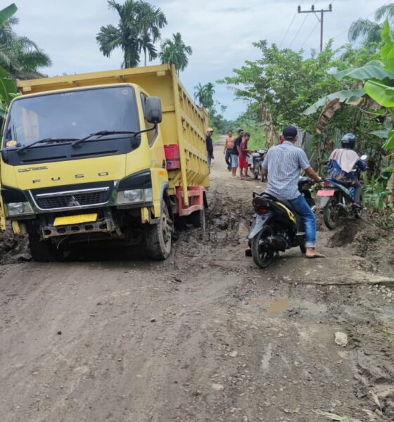 Kondisi jalan yang rusak parah di Simbur Naik, Tanjungjabung Timur. (ist)