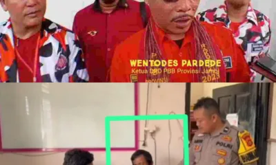 Wintodes Pardede (atas) dan Pelaku saat di Polsek Merlung. (ist)