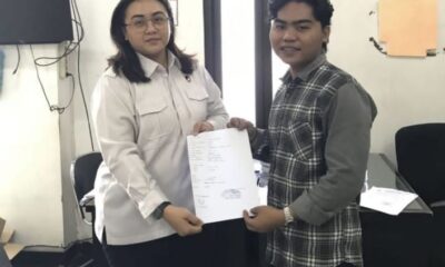 Rio Jodiansyah menyerahkan laporan ke pihak Direskrimsus Polda Jambi (ist)