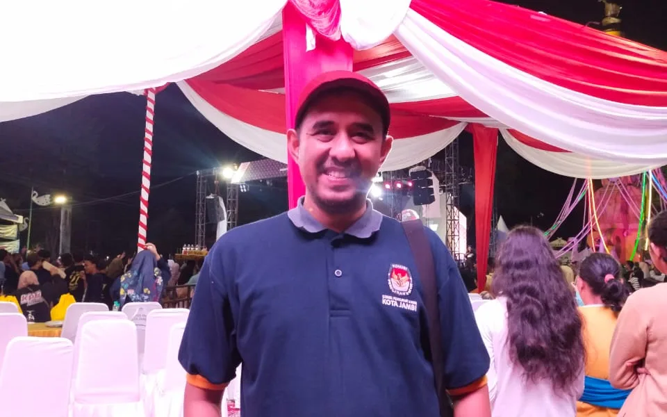 Ketua KPU Kota Jambi Deni Rahmat usai Peluncuran Pilkada Serentak 2024 (DETAIL/Jorgi)