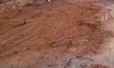 Kondisi tanah longsor akibat aktivitas tambang batubara milik PT HSBB (ist)