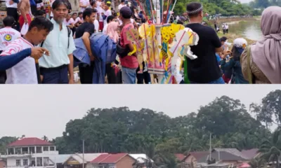 Suasana kawasan danau sipin dalam rangka lomba pacu perahu dan ketek hias. (DETAIL/Jorgi)