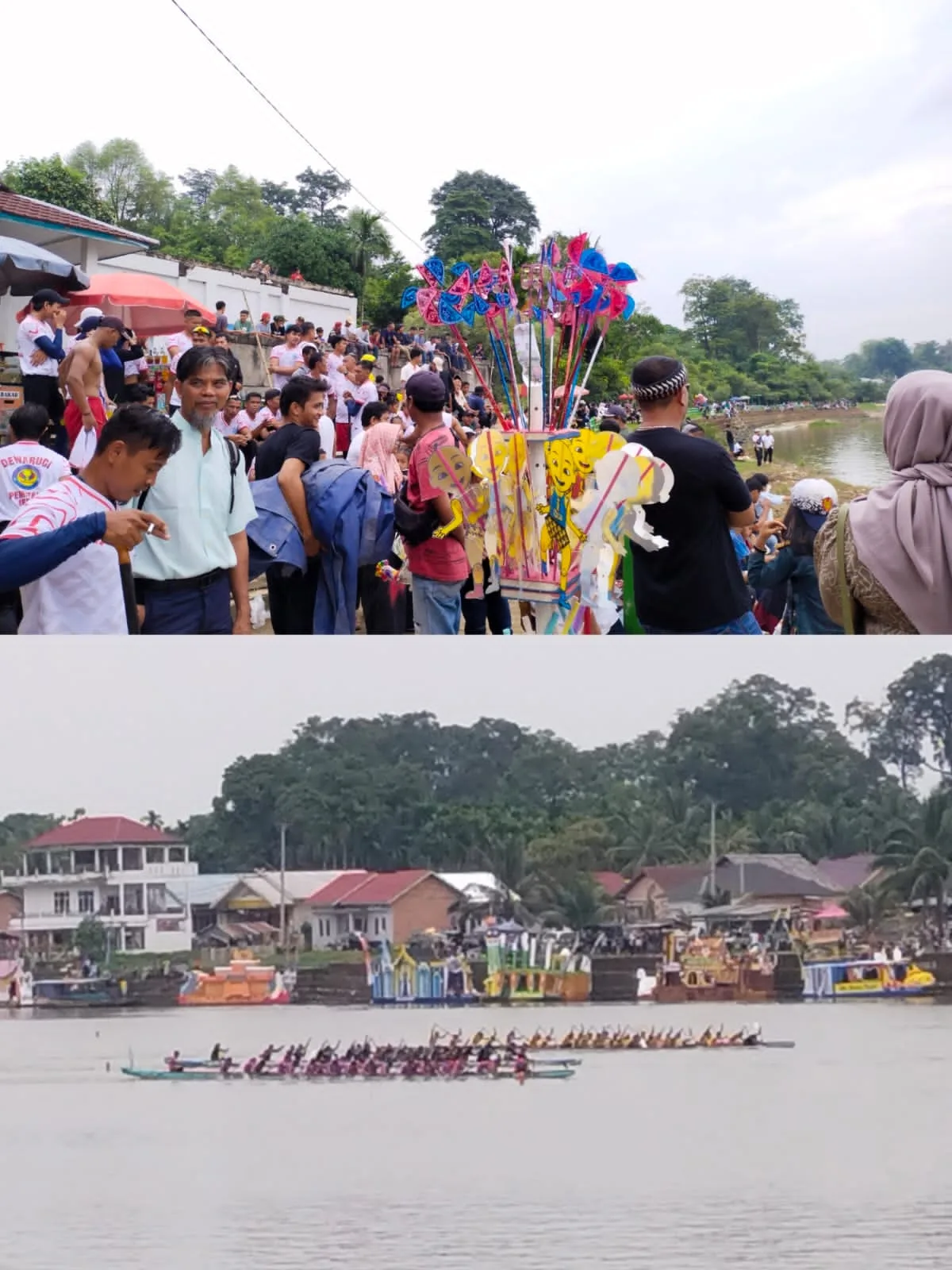 Suasana kawasan danau sipin dalam rangka lomba pacu perahu dan ketek hias. (DETAIL/Jorgi)