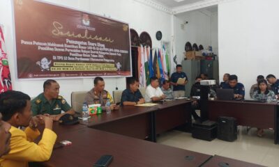 KPU dan unsur Forkopimda Kabupaten Samosir, termasuk Polres, menggelar rapat dan sosialisasi pelaksanaan PSU Pemilu 2024. (Dok. Polres Samosir)