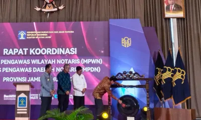 Menteri Hukum dan HAM, Yasonna Laoly membuka secara resmi rapat koordinasi MPWN dan MPDN Provinsi Jambi. (DETAIL/Jorgi)