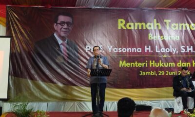 Yasonna Laoly saat memberi sambutan (DETAIL/Jorgi)