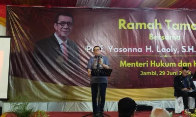 Yasonna Laoly saat memberi sambutan (DETAIL/Jorgi)