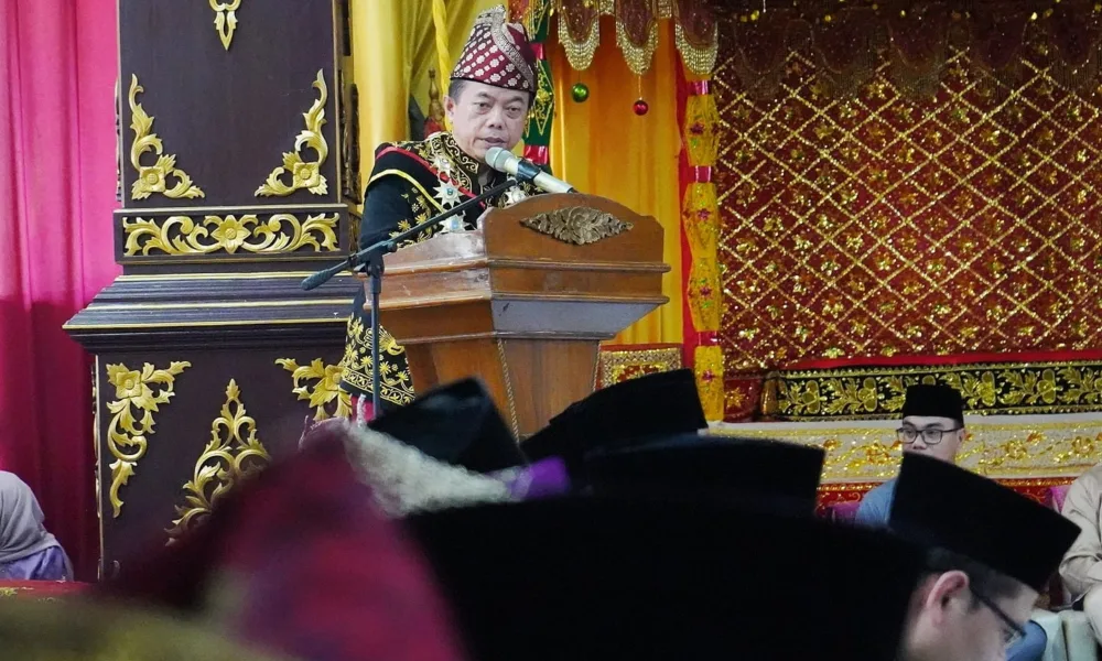 Gubernur Al Haris saat memberi sambutan dalam acara (ist)