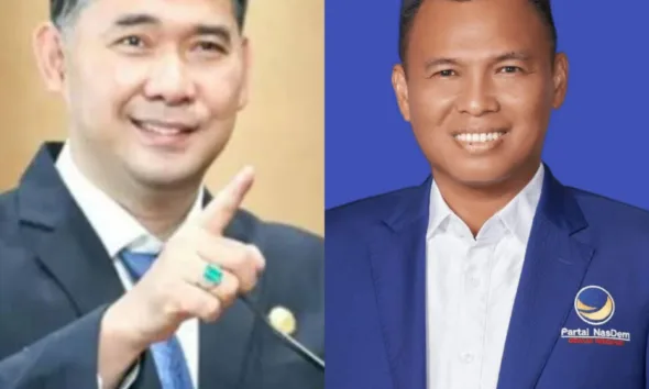 Ketua DPW NasDem Jambi Sy Fasha (kiri), Hasbi Anshory (kanan) kader Nasdem yang dikabarkan bakal maju di Pilbup Batanghari. (ist)