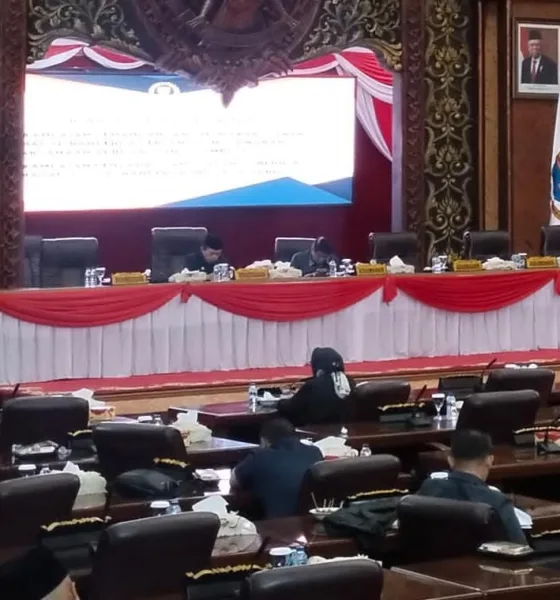 Jubir fraksi Golkar Maimaznah saat menyampaikan pandangan fraksi (DETAIL/Jorgi)