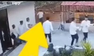 Tangkapan layar CCTV saat Sadit melompat kabur usai divonis 5 tahun penjara. (DETAIL/ist)