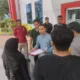 Massa aksi saat demo di Kanwil ATR/BPN Jambi. (DETAIL/Juan)