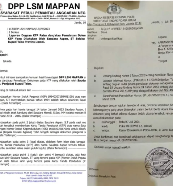 Screenshot laporan LSM Mappan. (ist)