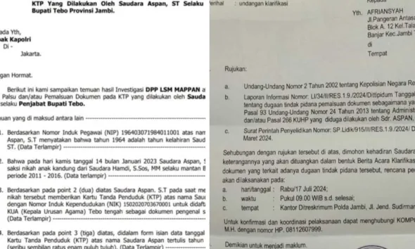 Screenshot laporan LSM Mappan. (ist)