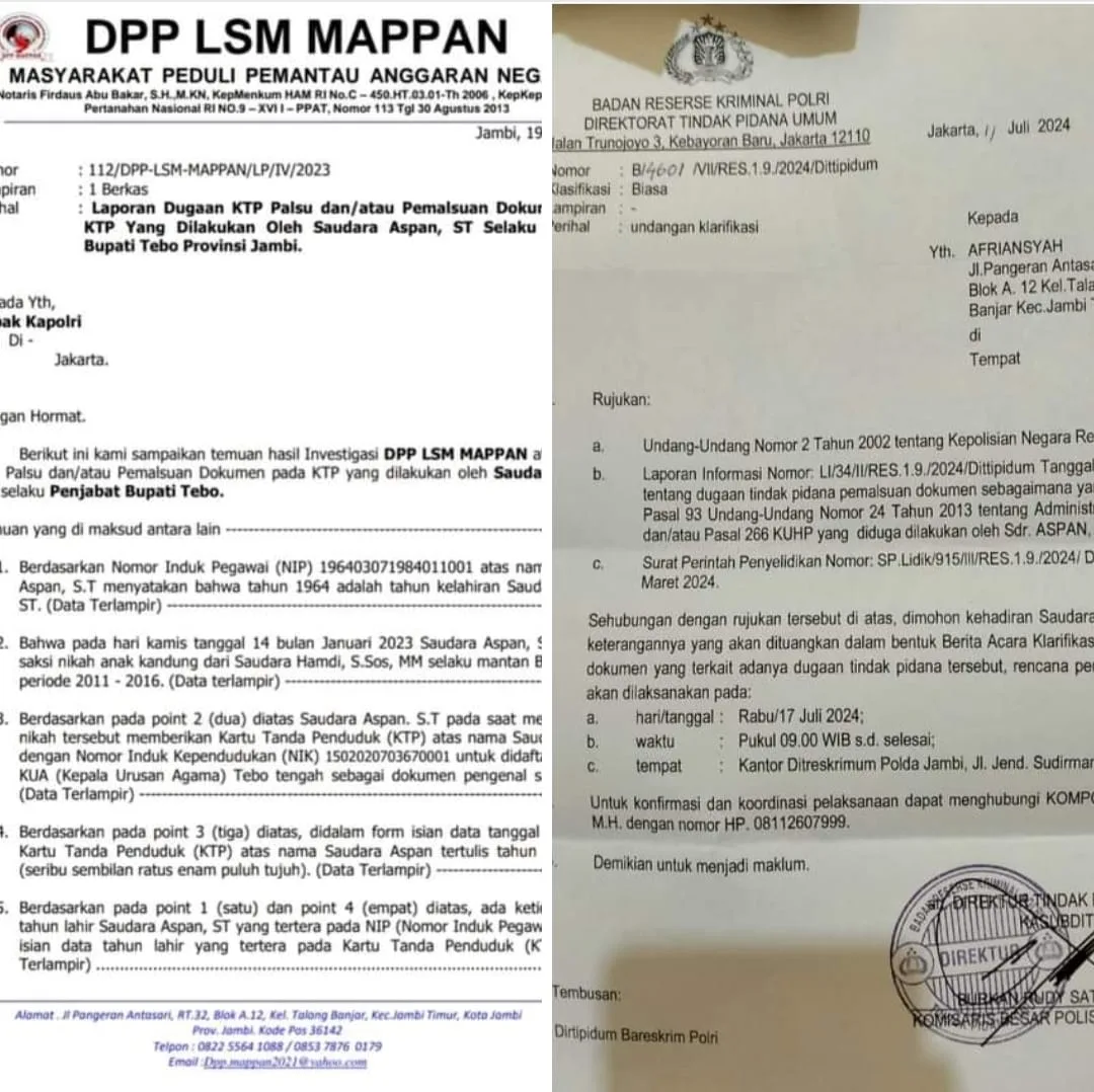 Screenshot laporan LSM Mappan. (ist)