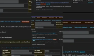 Tangkapan layar laman web LPSE Kota Jambi. (ist)