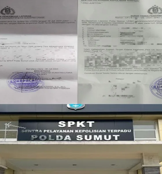 Sejumlah jurnalis di Medan menyampaikan pengaduan terkait dugaan menghalangi kebebasan pers. (ist)