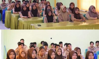Siswa dan siswi SMAN Tebo menyimak sosialisasi yang dilakukan KPU Provinsi Jambi. (DETAIL/ist)