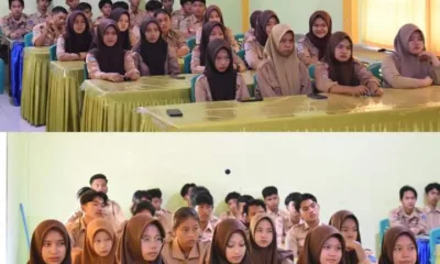 Siswa dan siswi SMAN Tebo menyimak sosialisasi yang dilakukan KPU Provinsi Jambi. (DETAIL/ist)